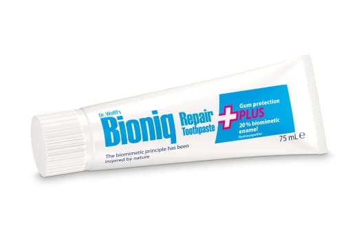 Image of Dr. Wolff's Bioniq Repair Plus Toothpaste | Fluoride Free with Biomimetic Enamel Hydroxyapatite | for Sensitive Teeth | Helps to Reduce Gum Bleeding 75ml