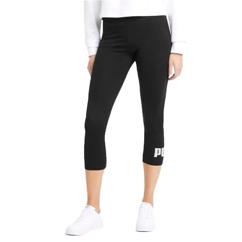 Image of PUMA Womens Essentials 34 Logo Leggings Casual Stretch - Black - Size S