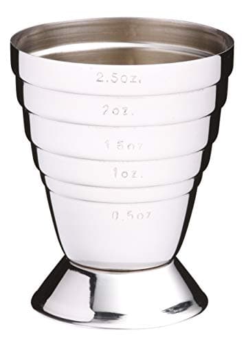 Image of BarCraft All-in-1 Cocktail Jigger with 6 Spirit Measure Markings, Stainless Steel