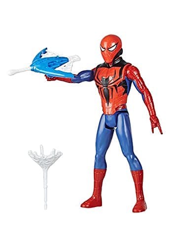 Image of Marvel Spider-Man Titan Hero Series Blast Gear Action Figure Toy with Blaster, 2 Projectiles and 3 Armour Accessories, for Children Aged 4 and up