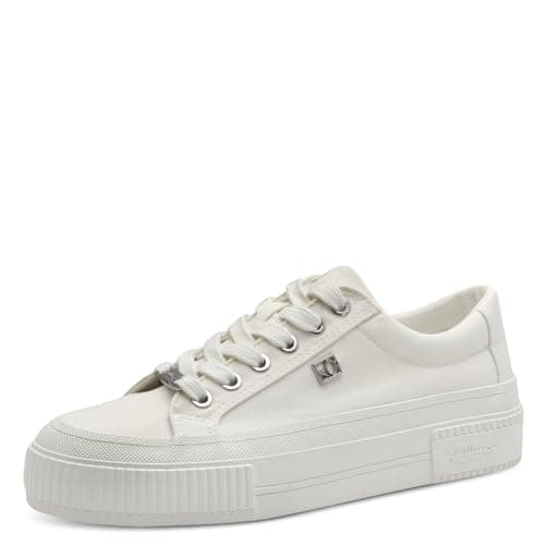 Image of s.Oliver Women's Platform Trainers with Laces, Comfortable, White, 8 UK
