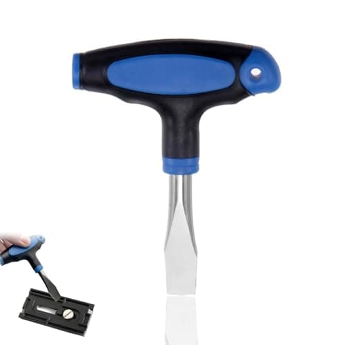 Image of T-Handle Flat Head Screwdriver 12MM Slotted Screwdriver with Ergonomic Plastic Handle for Film Sets Easy to Use (Blue Black)