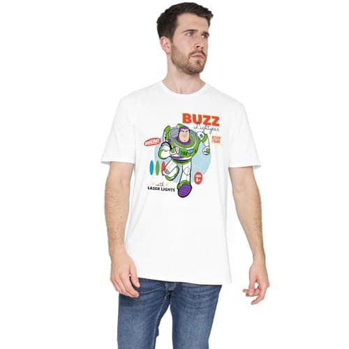 Image of Cotton Soul Disney Toy Story Buzz Lightyear Unisex T Shirt, White, XX-Large