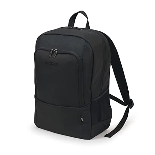 Image of DICOTA Eco Backpack BASE 13-14.1 - lightweight laptop rucksack with protective padding and storage space, black