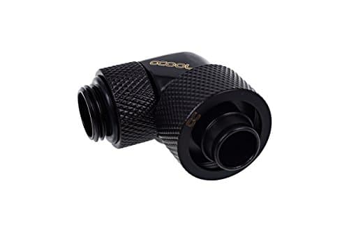 Image of Alphacool Eiszapfen Anschluss 90 Grad G1/4 Zoll AG auf 16/10mm - drehbar, Schwarz, 1011165