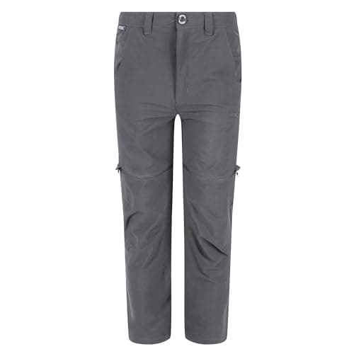 Image of Regatta Childrens Highton Isoflex Stretch Zip-Off Walking Trousers Seal Grey 5-6 Years