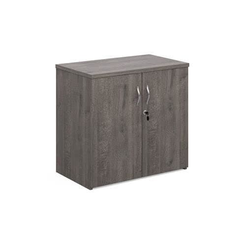 Image of Office Monster Vinson double door cupboard 740mm high with 1 shelf - grey oak