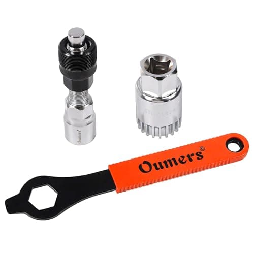 Image of Oumers Bike Crank Removal Tool, Crank Puller with 16mm Spanner & Bottom Bracket Tool for Square Taper Crankset
