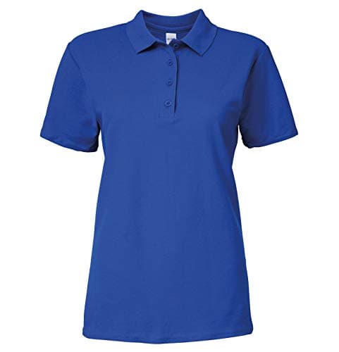 Image of Gildan 64800L Ladies Softstyle Double Pique Polo Shirt, Royal, Large