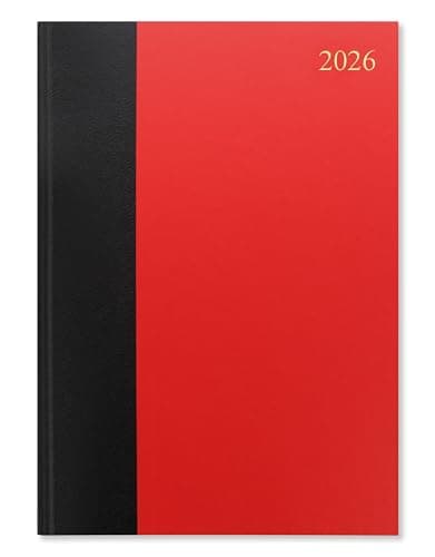 Image of Letts of London Standard A4 two pages per day 2026 diary - Red/Black 26-TC10