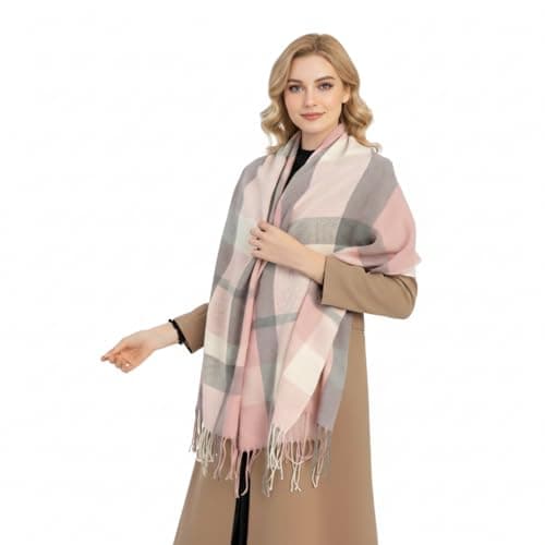 Image of Good Nite Scarf for Women Tartan Winter Scarves Shawl Long Soft Warm Scarf Tassels Gifts for Her