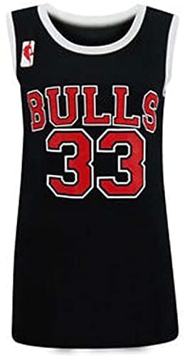 Image of GOSTYLES® Womens Bulls 33 Varsity Basketball Vest, Ladies Sleeveless Soft & Stretchy Jersey Top for Casual Wear, Gym, Sports - Trendy American Style Tank Top (Black, M)