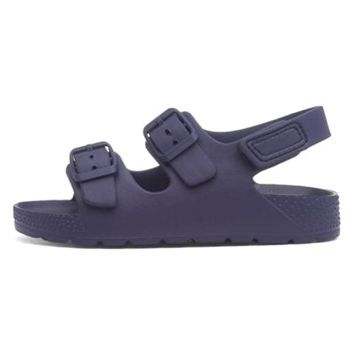 Image of Shoe Zone - Kids Navy Double Buckle Easy Fasten EVA Sandal - Size 9 Child UK - Blue