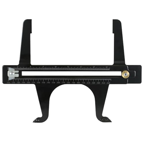 Image of Brake Drum Measuring Tool, Double Scale Combination Brake Resetting Gauge for Drum Brake Shoe Adjustment & Disc Rotor, Carbon Steel Brake Reset Gauge with Locking Knob