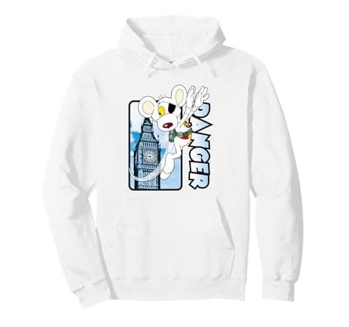 Image of Danger Mouse Flying Past Big Ben Pullover Hoodie