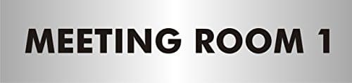 Image of Seco Meeting Room 1 Sign, 190mm x 45mm - 2mm Brushed Aluminium Effect Acrylic