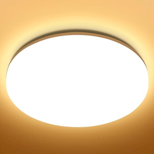 Image of Aigostar Bathroom Ceiling Light IP54 Waterproof, 18W Modern Round Flush LED Ceiling Light for Kitchen 2000lm, 3000K Warm White, 131W Equivalent Ø22cm