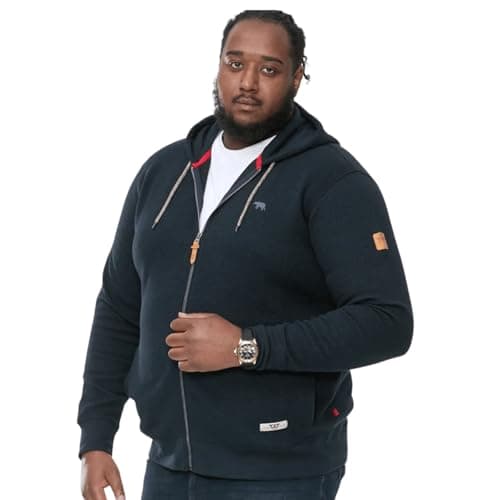 Image of Duke Mens Irvin Full Zip Through Jacquard Hoodie - Blue - 8XL