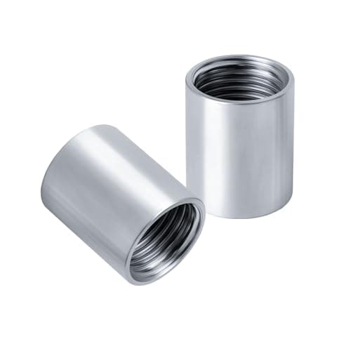 Image of Mandouer 2Pcs 3/8" Female to 3/8" Female BSP Thread Straight Coupling Connector, 304 Stainless Steel Round Pipe Fitting for Water Air Oil Gas