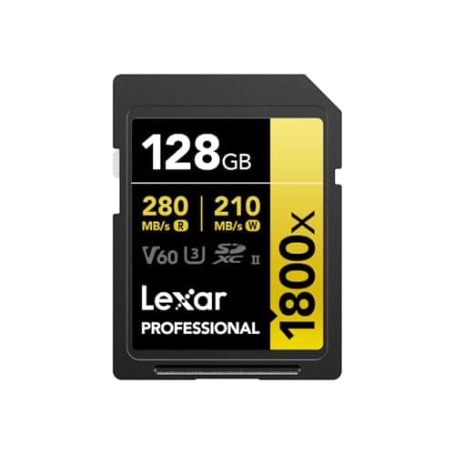 Image of Lexar 128GB Professional 1800x UHS-II SDXC V60 Rated 4K Video Capture Memory Card (GOLD Series)