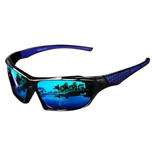 Image of Polarised Sports Sunglasses, Polarised Cycling Sunglasses for Men Women, Wrap Around Polarized Shades, Lightweight, Durables, UV Protection, Ideal for for Cycling, Fishing, Driving and More
