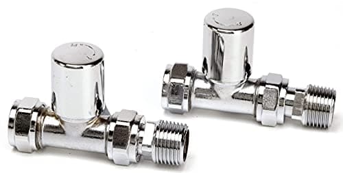 Image of Manissa Milano Straight Chrome 10mm Towel Rail Valves 10mm Radiator Valves