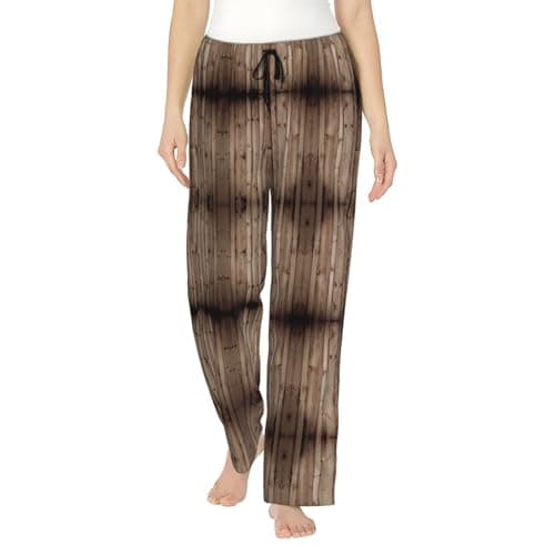Image of Wood Grain Women'S Pajama Pants Pockets Drawstring Women’s Soft Comfy Pajama Lounge Pants Sleepwear