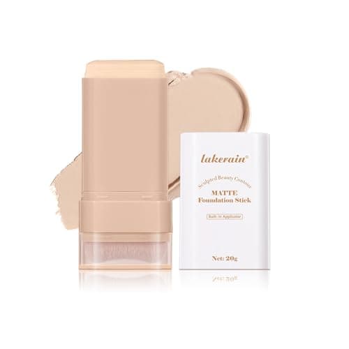 Image of Matte Foundation Stick with Brush – Waterproof & Long-Lasting Cream Foundation, Hydrating Tinted Moisturiser, Full Coverage & Lightweight Makeup Stick for Smooth Even Skin Tone – 20g (#1 Cream)