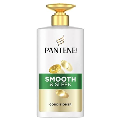 Image of Pantene Pro-V Smooth & Sleek Conditioner 490ml for Frizzy, Dull Hair. Daily Conditioner. With Pro-Vitamin B5 and Nutrients Blend. Free From Mineral Oils and Colorants. Active Nutri-Plex Technology