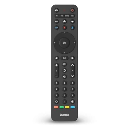 Image of Hama Universal TV Remote Control, Infra-red, for 4 Devices, Teachable, App Butto