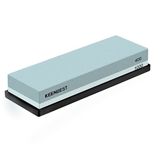 Image of KEENBEST Whetstone Actual Grit Premium Material 2 Side 400 1000 Grit Sharpening Stone Japanese Knife Sharpener Stone Set Wetstones for Sharpening Knives with Non-Slip Rubber Base Wet Stone