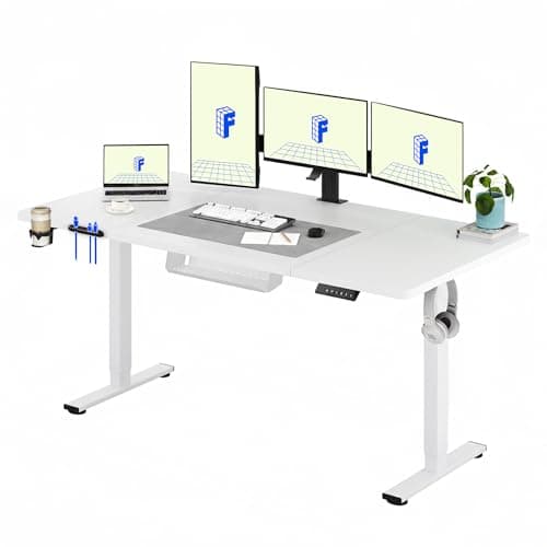 Image of FLEXISPOT 180 * 80cm Electric Standing Desk Adjustable Standing Desk Sit Stand Up Desk Computer Desk with Hook Memory Function for Office and Home (White+White)