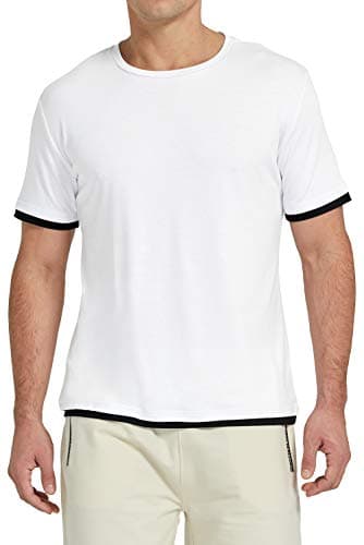Image of AIYINO Mens Short Sleeve Lightweight Athletic Soft T-Shirt Novelty Summer Casual Workout Sportstyle Crew Neck Shirts S White