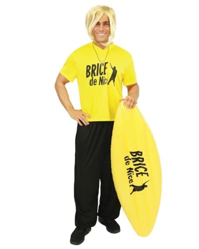 Image of P'TIT Clown - 84948 - Inflatable Surf Board - Officially licensed Nice™ Brice - Fancy Dress Accessory - Perfect for Carnival, Theme Parties, Costume Parties - Yellow - One Size