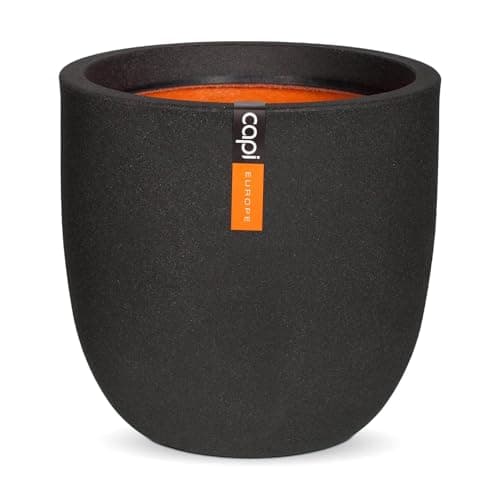 Image of CAPI EUROPE - Planter ball Smooth NL - 35x34 - Black - Opening Ø29 - Pot for indoor and outdoor use - Shatterproof - 100% recyclable - KBL932