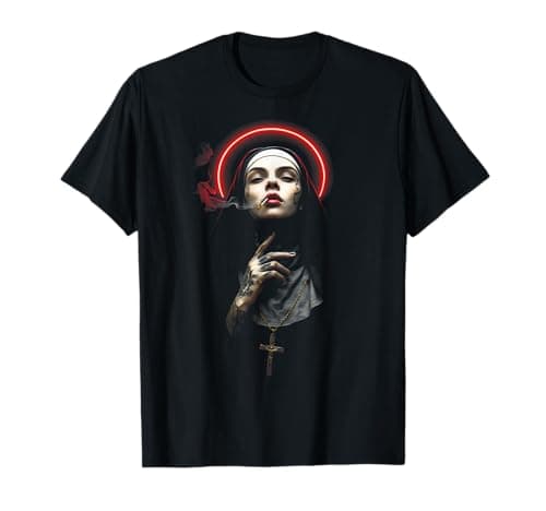 Image of Smoking Tattooed Nun, Urban Streetwear T-Shirt