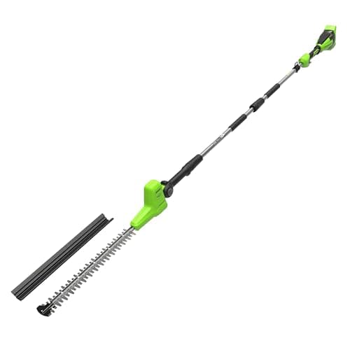 Image of Greenworks 40V Cordless Pole Hedge Trimmer with Split Shaft, 51cm Dual Action Blades, Cuts up to 28mm Thick Branches, 112.5° Head Pivot, 3200SPM WITHOUT Battery & Charger, 3 Year Guarantee PH40B01-01