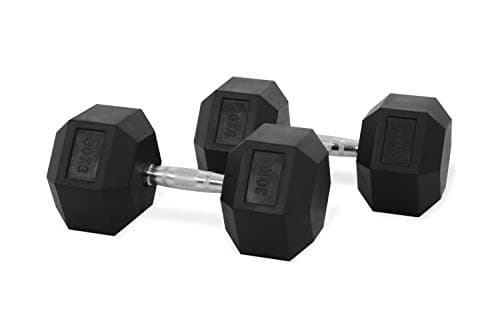 Image of IRON FIT GEAR HEX DUMBBELLS WEIGHTS CAST IRON RUBBER 2.5KG - 22.5KG PAIRS SETS (2 x 30kg)