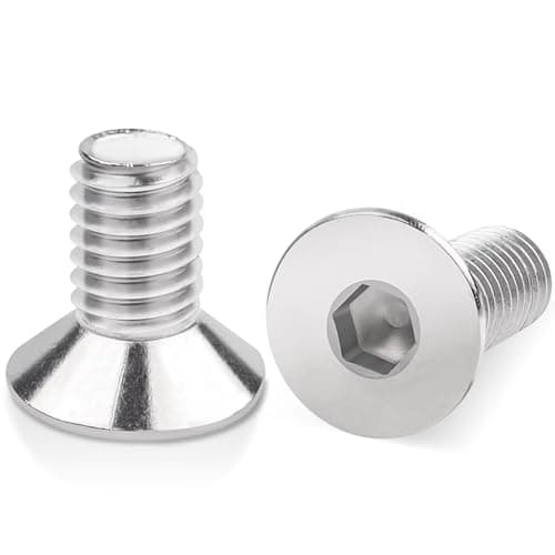 Image of 100Pcs M3 (3mm x 16mm) Hex Socket Countersunk Machine Screws, M3 Countersunk Bolts 16mm, Leryati Din7991 A2-Stainless Steel Hexs Countersunks Screws - Countersunks Hexs Bolts