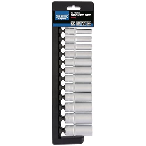 Image of Draper 50193 Square Drive Metric Deep Socket 12 Pieces Set, 3/8" Length , Blue
