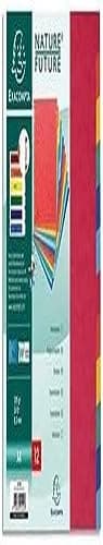 Image of Exacompta - Ref 99H - Nature Future Dividers - Suitable for A4 Documents, Pre-Punched, 400gsm Genuine Pressboard, 12-Part Dividers, FSC-Certified - Multi-Coloured