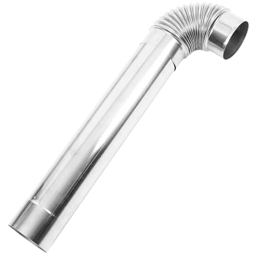 Image of GRIRIW 2Pcs Stainless Steel Chimney Flue Extension Kit 9Cm X 50Cm Tube with 9Cm Elbow for Household Heating Stove and Wood Fire Boiler Vent Pipe Accessories