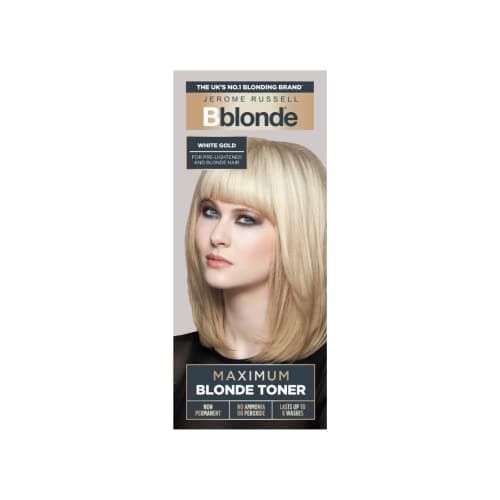 Image of Jerome Russell Bblonde White Gold Maximum Blonde Toner – Non-Permanent Hair Toner for Pre-Lightened & Blonde Hair Colour, Hair Dye with No Ammonia or Peroxide, Lasts 8 Washes, 75ml