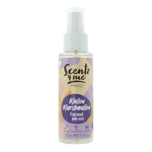 Image of Yardley London Scentz 4 Me Mellow Marshmallow Body Mist, Sweet & Soft Fragrance, Long-Lasting Body Spray, Body Mist 100ml