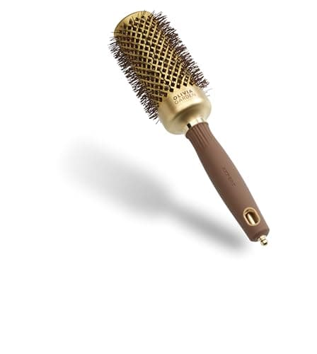 Image of Olivia Garden Expert Blowout Shine – Gold & Brown - 45 - Ceramic Coated Round Brush for Smooth Blowout, Frizz-Free Hair & Radiant Shine