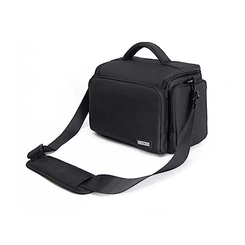 Image of AFGRAPHIC Camera Bag Black Waterproof Shoulder Bag Padded Crossbody Bag for Panasonic Lumix G9 II Camera with Panasonic Lumix G 25mm f/1.7 Aspherical Lens