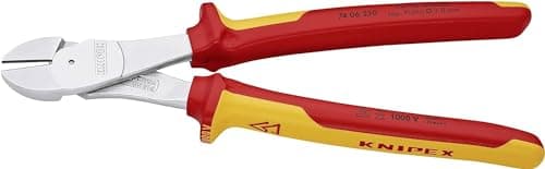 Image of KNIPEX High Leverage Diagonal Cutter Chrome-Plated Insulated with Multi-Component Grips, VDE-Tested 250 mm, 74 06 250