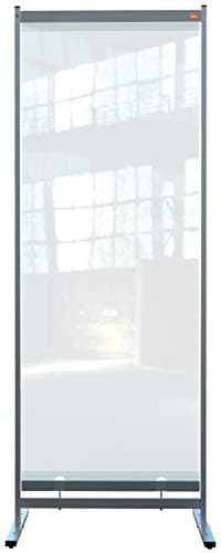 Image of Nobo Desk Screen, 2 m High Clear PVC Room Divider, Premium Plus, 800 x 2000 mm, 1915552