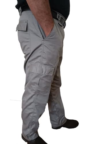 Image of IBEX S2 PRO X Men's Elasticated Waist Workwear Trousers with Kneepad Pockets, 6 Multi-Functional Pockets, Durable Fabric Blend, Grey, 36 Regular