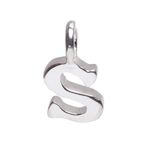 Image of Markylis Jewellery Genuine Sterling Silver 925 Small Alphabet Initial Pendant Charm - A - Z - 8mm - Choose your letter (S)